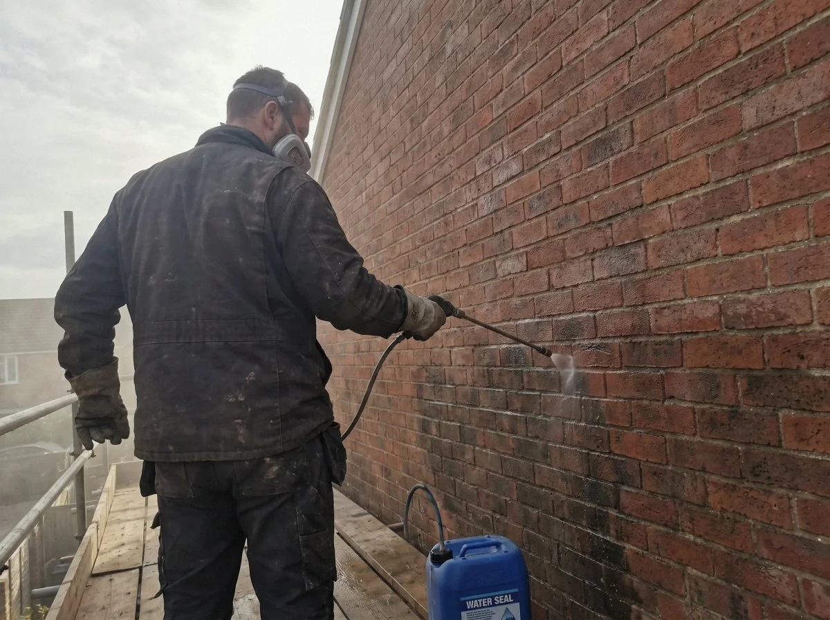 Application d’un hydrofuge sur une façade en briques