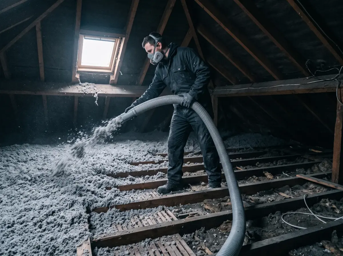 Soufflage d’isolant en combles perdus